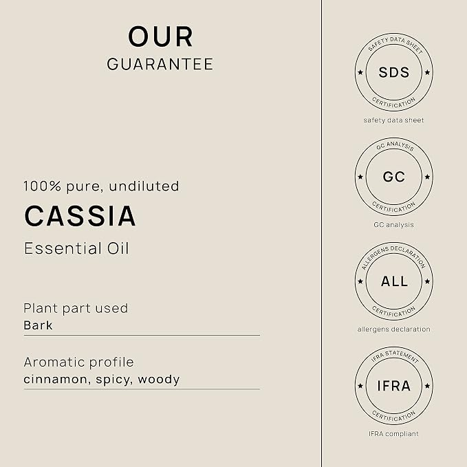 VINEVIDA Cassia Essential Oil 32 oz - Undiluted Candle Scent DIY Scents for Candlemaking Bulk Soap Making Safe Skin,32GALV-OBP-CAS-SIA-32