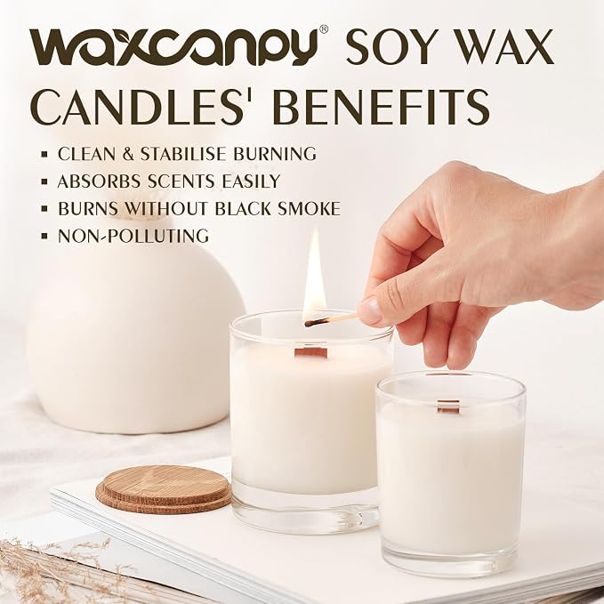 Soy Wax Flakes, Waxcanpy Natural Candle Wax, Organic Soy Wax for Candle Making from Farm, No Additives, Harmless and Pure (40lb)