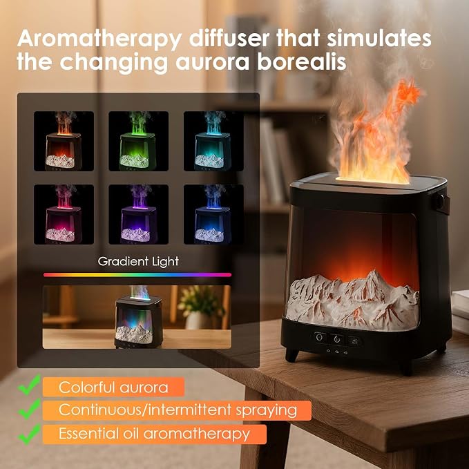 Essential Oil Diffuser with Remote Control, 4-in-1 Ultrasonic Aromatherapy Diffuser & Humidifier with 7 Color LED Lights, Auto Shut-Off, Quiet Operation for Home, Bedroom, Office, Yoga