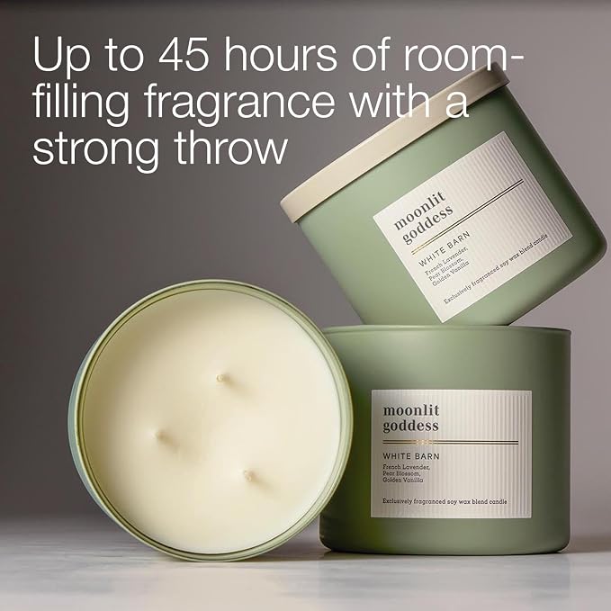 Bath & Body Works 3-Wick Candle, Moonlit Goddess Candle, Strong Throw, Long-Lasting Burn Up to 45 Hours, Exclusively Fragranced Soy Wax Blend, 14.5 oz - 2 Pack