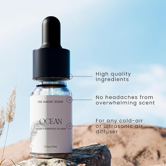 The Magic Scent Ocean Diffuser Oil - Cold-Air & Ultrasonic Scented Oils for Diffuser Inspired by Bali - Essential Oils for Diffusers Aromatherapy - 0.34 Fl Oz, 10 ml