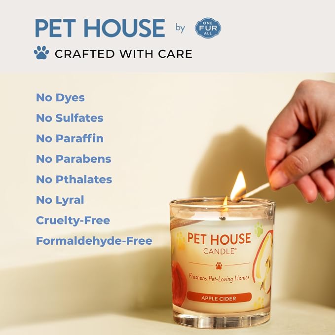 Pet House Pet Friendly Candle Plant Based Scented Candle Clean Burning, Long Lasting for Home, Sugar Cookies 2 Pack