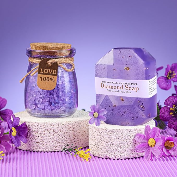 Gifts for Women - Christmas,Valentines Day,Birthday,Thanksgiving Day,Mothers Day Gifts - Unique Lavender Spa Basket Set Gift for Mom,Wife,Aunt,Daughter,Sister,Girlfriend,Her