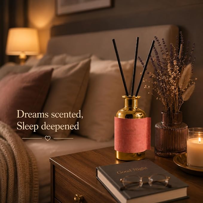 Reed Diffuser Set/Chantel / 2.7oz / Scented Diffuser with Reed Sticks, Long Lasting Home Fragrance for Room Diffuser, Bathroom Shelf Decor