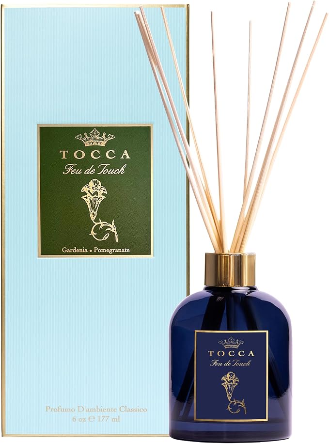 TOCCA Feu de Touch Reed Diffuser, 6oz - Gardenia & Pomegranate Scented