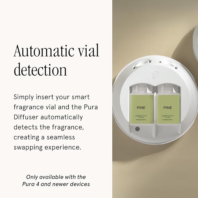 Pura & Simplicity Home Scent Refill - Smart Air Diffuser - Long-Lasting Luxury Fragrance per Refill - Home Essential - Clean & Safe Diffuser Fragrance - Single Refill, Pine