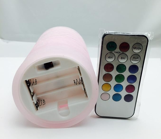 Adoria Pink Flameless LED Candles Set of 3-Real Wax Pillar Candles with Rose Scented Remote and Timer, Dia3xH4/5/6 Inch for Wedding,Party,Gift
