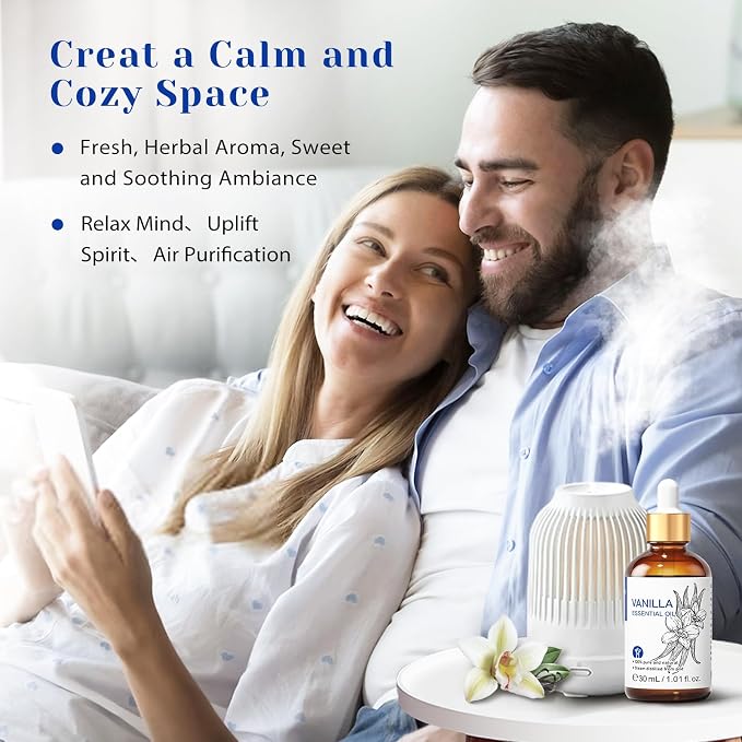 HIQILI Vanilla Essential Oil - 1 Fl Oz / 30ML | Beginner-Friendly for Making Perfume Candle Soap, Diffuser, Body, Skin, Lotion