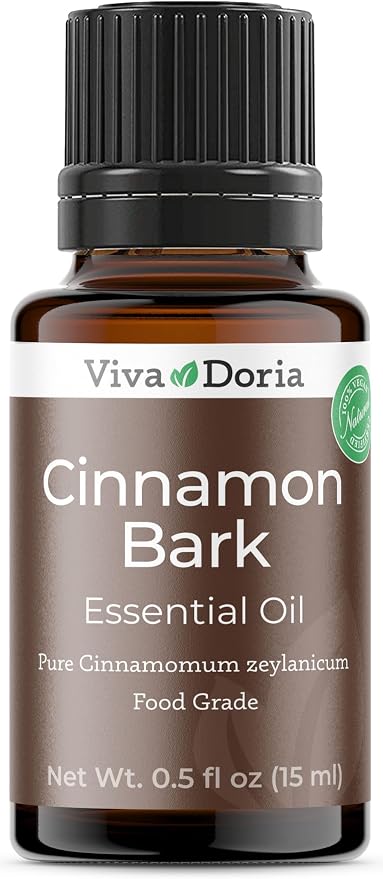 Viva Doria Ceylon Cinnamon Bark Oil - 100% Pure, Natural, Undiluted, Food Grade Essential Oil, 15 mL (0.5 Fl Oz)