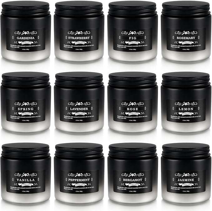 12 Pack Scented Candles Gift Set for Men Women - 3.5oz Soy Blend Jar Candles, 150+ Hours Long Lasting Aromatherapy Candle, Gifts for Mom Dad Husband Boyfriend, Mother's Day Birthday Valentine Christma