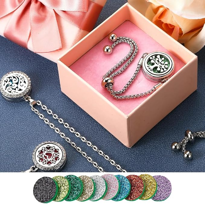 SUNNYCLUE 100Pcs Essential Oil Refill Pad Perfume Pads 15 x 3mm Random Colorful Cotton Flat Round Aromatherapy Microfibre Locket Necklace Replacement Refills Diffusers for Bracelet Car Home Supplies