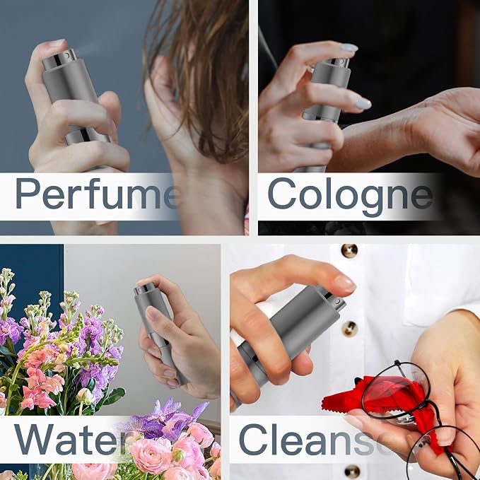 Cologne Travel Bottle 20ml - Large Size Perfume Atomizer Refillable for Men - Pocket Empty Fragrance Sprayer for Refill - 0.67oz Portable Twist Spray Sample Container for Purse Grey