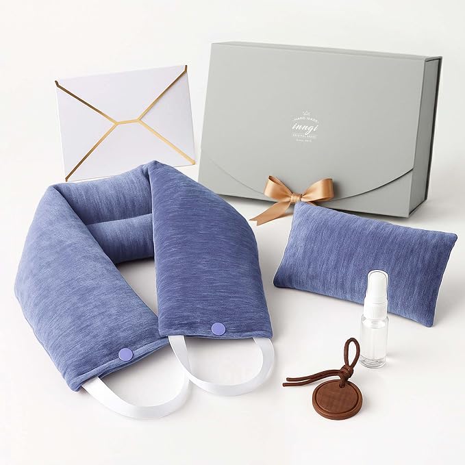 Microwave Heating Pad for Neck – Microwavable Neck Wrap & Eye Mask Set for Neck Pain Relief, Moist Heat Therapy Lavender & Himalayan Salt, Reusable Hot Cold Pack – Relaxation Self-Care Gift for Women