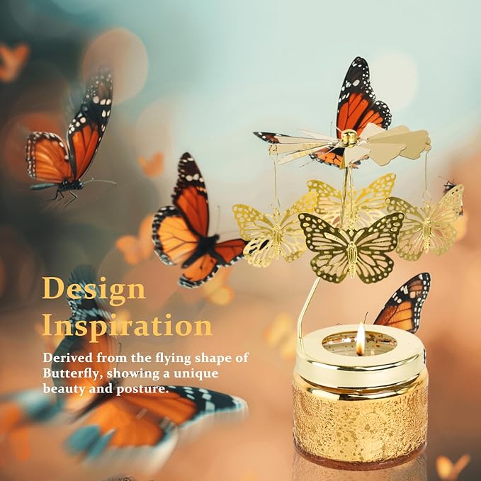Butterfly Candle Birthday Gifts for Best Friends,Rotating Scented Candles Funny Gifts for Women,Her, Wife,Home Decor,Scented Candle with Gift Box