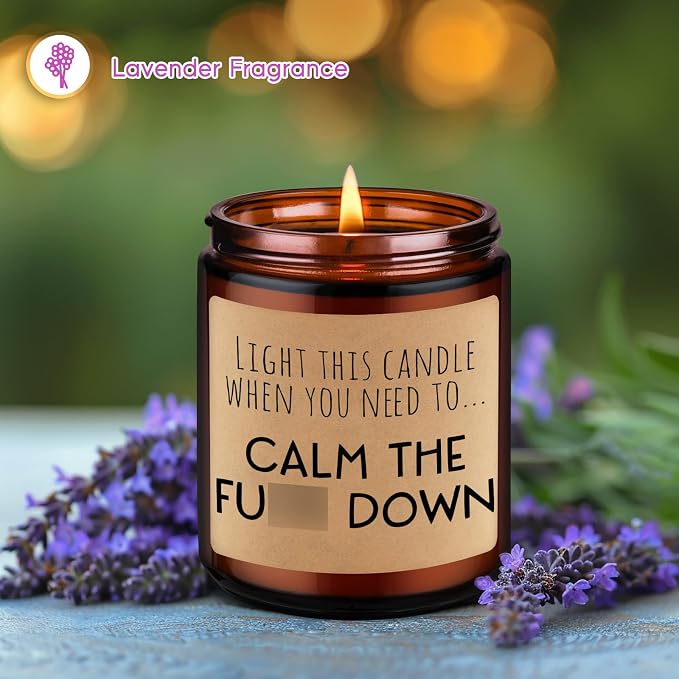 Miracu Calming Candle, Stress Relief Gifts for Women, Relaxing Gifts for Men, People - Anxiety Relief Items - Fathers Day, Calm Down, Birthday Funny Aromatherapy Candles for Women Friend Coworker Mom