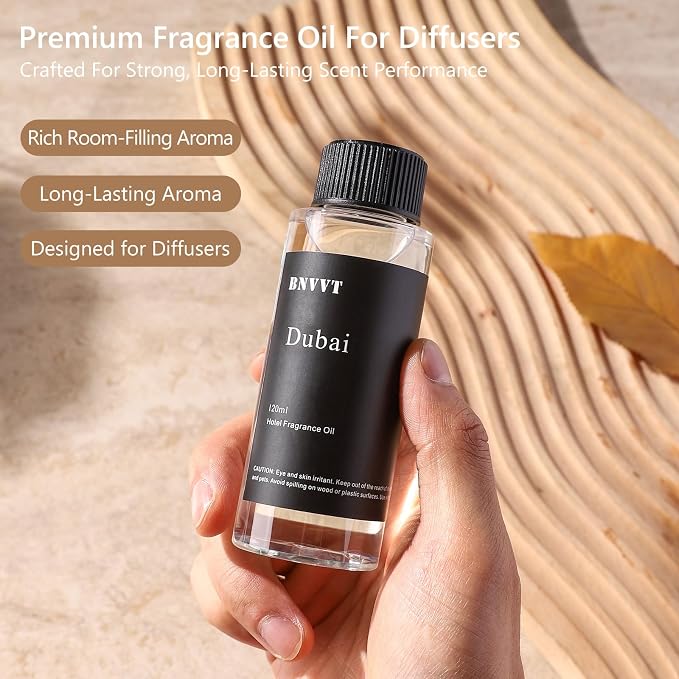 Hotel Diffuser Oil Dubai - The Iconic 5-Star Hotel Coastal Blend - Lemon Bergamot Sea Breeze - 120 mL Premium Fragrance Oil for Ultrasonic and Waterless Diffusers and Crafting