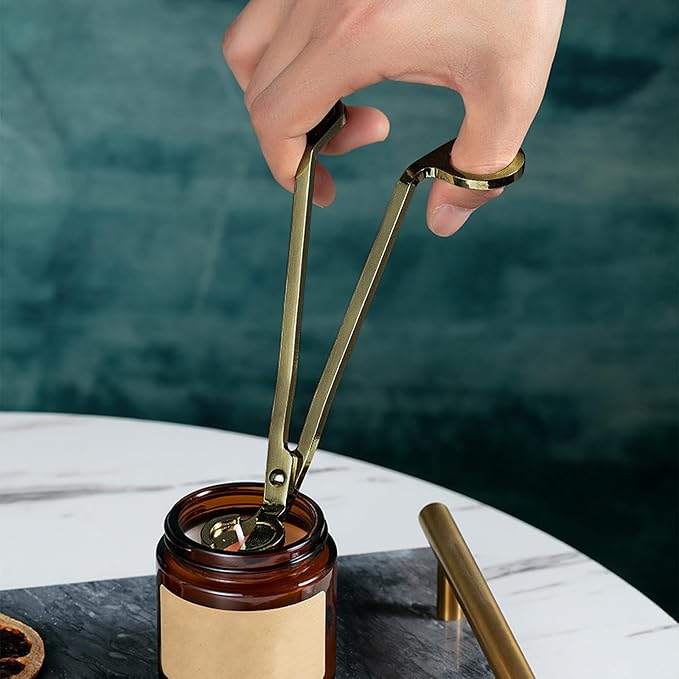 Candle Wick Trimmer, Stainless Steel Wick Clipper Cutter Scissor, Antique Candle Accessory Gift for Candles Lovers (Bronze)