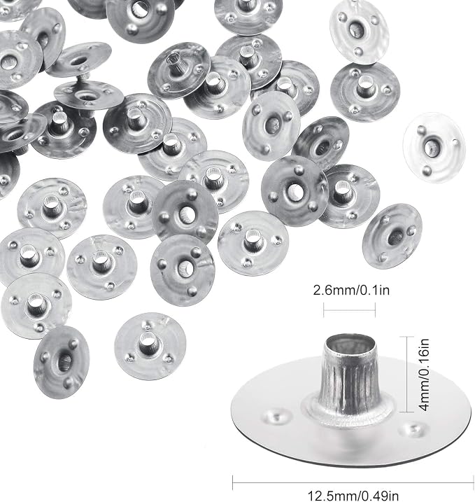 200pcs/12.5mm Candle Wick Base, Wick Tabs Metal, Sustainer Tabs for Candle Making DIY