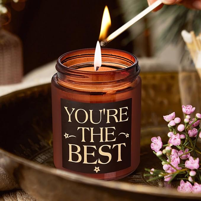 You're The Best Candle - Gifts for Men Dad Husband Boyfriend - Birthday Gifts for Women Sister Daughter Mom - Thank You Candle for Friends Coworker - Natural Soy Wax Scented Candle for Home