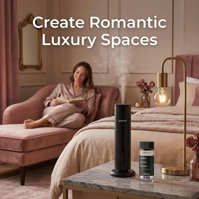 Scentia Lost Rose Hotel Scent Diffuser Oil – Luxury Fragrance Inspired by Fairmont – 50 mL – Rose, Oud Wood & Clove Essential Oil Blend for Home, Office & Aromatherapy Diffusers, Made in USA