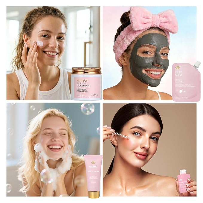 Gifts for Women, Gifts Basket for Women, 32 Pcs Rose Bath and Body Gift Basket Set, Hydrating Facial Skin Care Set, Self Care Pampering Kit, Home Spa Basket Set for Mom & Wife, Birthday, Anniversary