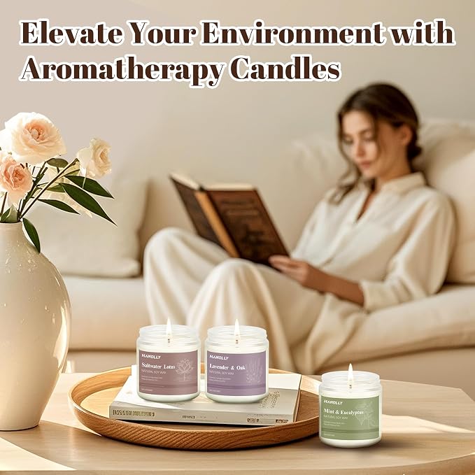 12 Pack Candles for Home Scented, Aromatherapy Candles Gifts Set for Women, Lavender, Vanilla, Rose Candle, 42OZ Natural Soy Wax Long Lasting Jar Candle, Birthday Mothers Day Present