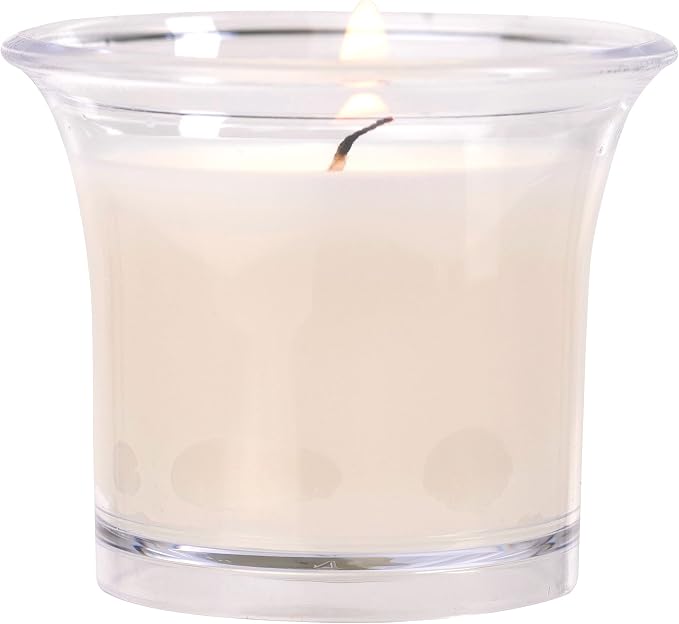 HYOOLA Clear Cup Scented Votive Candles - White - 12 Hour Burn Time - 4 Pack - European Made
