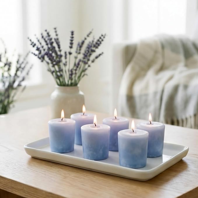 Aroma Naturals Votive Candles with Lavender, Tranquility, 6 Count