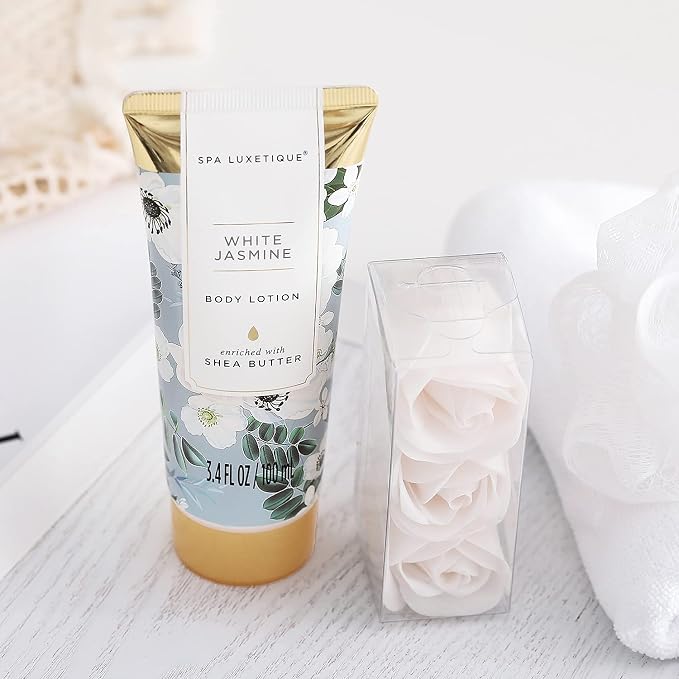 Spa Gifts for Women 8 Pcs Spa Luxetique Gift Baskets with Hand Cream Spa Gifts for Women Jasmine Gift Sets