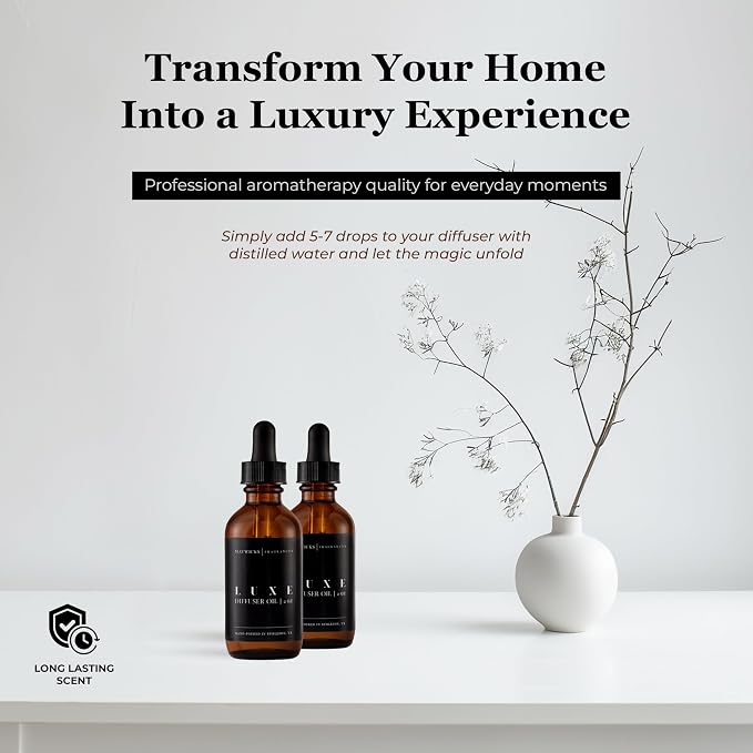 Mavwicks Fragrances Diffuser Oil (Luxe) – 2oz Premium Essential Oil Blend for Aromatherapy Diffusers, Long-Lasting Luxury Home Fragrance for Living Room, Bedroom, Office, Bathroom & Hotel