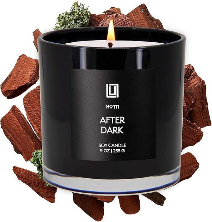 Lulu Candles | After Dark - Teak & Mahogany | Luxury Scented Soy Jar Candle | Hand Poured in The USA | Highly Scented Candles for Home Fragrance & Decor (9 Oz.)