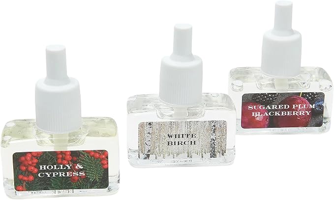 HomeWorx by Harry Slatkin Plug-in Fragrance Diffuser Set with 3 Oil Refills, Spring Time Favorites, Scented Oil Warmer, No Light Plug-in, 0.7 fl oz Each Refill (Winter)