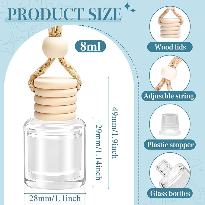 AROIC Car Air Freshener 6 Pack, Long Lasting Fresh Aroma Diffuser Set for Men & Women, Natural Essential Oil Fragrance Diffuser for Removing Odors, Auto Interior Decor Accessories Unisex (Ocean Scent)