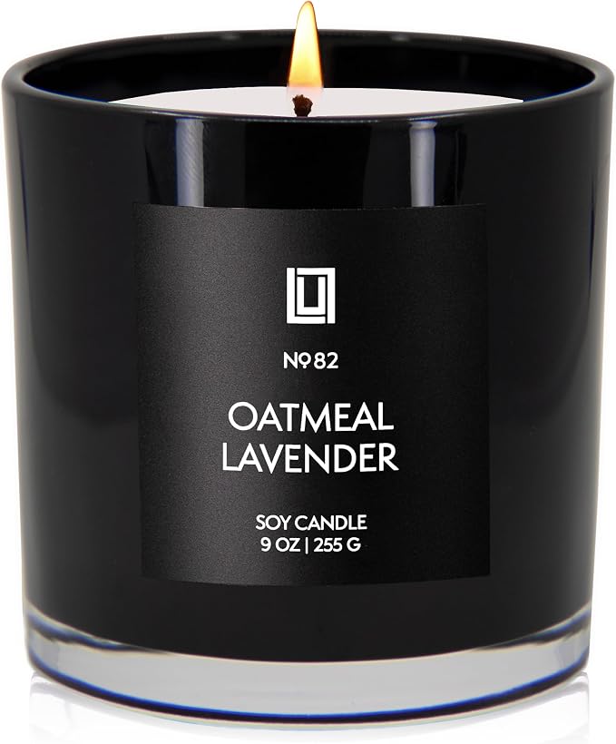Lulu Candles | Oatmeal Lavender | Luxury Scented Soy Jar Candle | Hand Poured in The USA | Highly Scented & Long Lasting (9 Oz.)