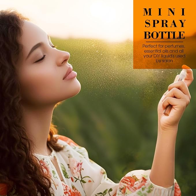 60PCS Small Perfume Sample Bottles, 30PCS 5ml Mini Spray Bottle with 30PCS 3ml Fine Mist Portable Travel Refillable Bottle, Plastic Atomizer Sprayer for Perfume