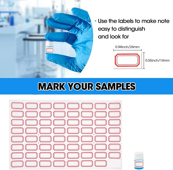 2ml Clear Glass Vials with Screw Caps and Plastic Stoppers, 1/2 Dram Small Liquid Sample Vial, Leak-Proof Vial, 12PCS(White Cap)