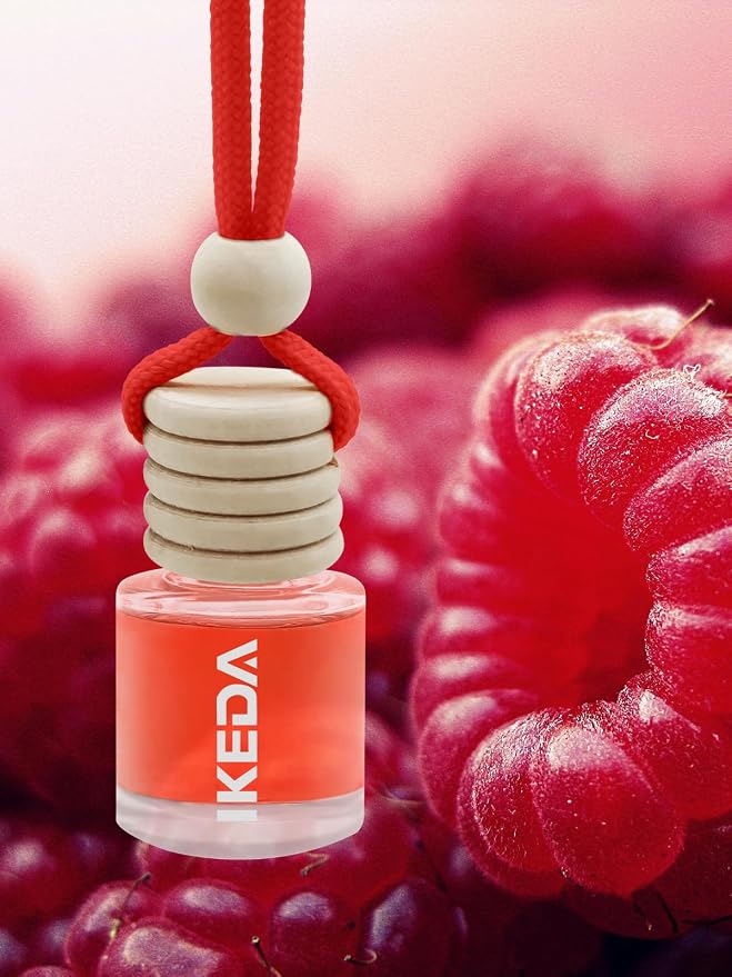 Ikeda Car Air Freshener: Hanging Car Smell Air Freshener | 10ml Hanging Car Perfume | Long Lasting Fragrance | Strong Scents Diffuser for Auto Home (Berry|Circular)