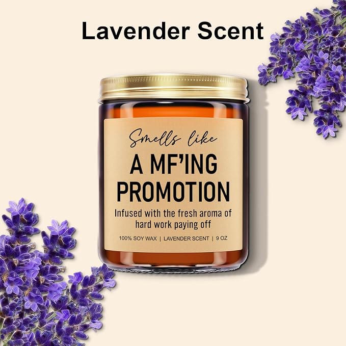 Younift Funny Scented Candles, Promotion Gifts for Women, Men - Congratulations on Your Promotion, New Job Gifts - Job Promotion Decorations - 9 oz