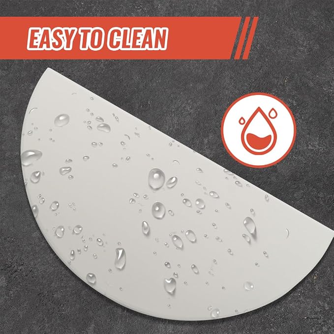 19.8 inch Half Moon Ceramic Heat Deflector Plates for Kamado Joe Big Joe I, II, III,Big Green Egg Replacement parts, 2-Pack, White
