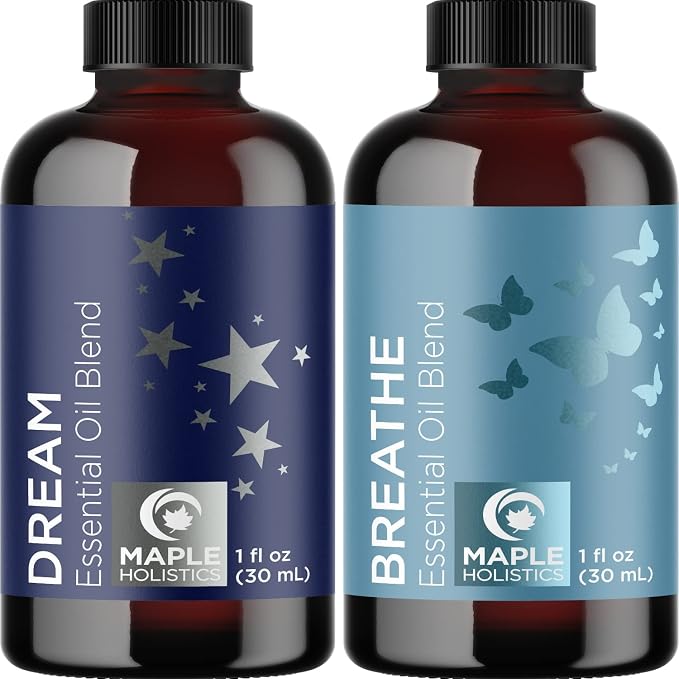 Aromatherapy Essential Oils Blends Set - Dream and Breathe Essential Oil Set for Diffuser with Sleep and Relaxing Essential Oils for Diffusers Aromatherapy - Premium Essential Oils Set for Diffusers