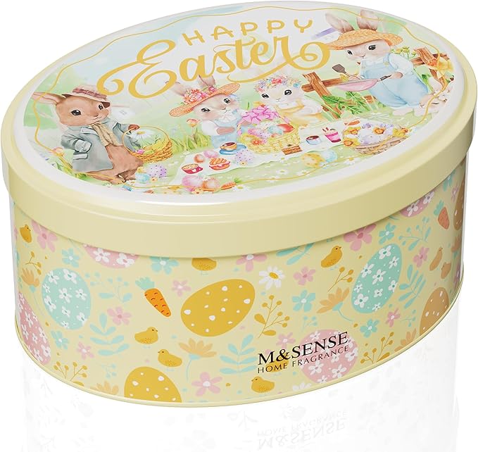 M&SENSE 2 Wick Soy Berry Easter Candle, 12oz, | Oval Jenny Can Spring Candle, Dual-Wick Sweet Vanilla Scented, Natural Birthday Candles for Kids, Mothers Day Gift