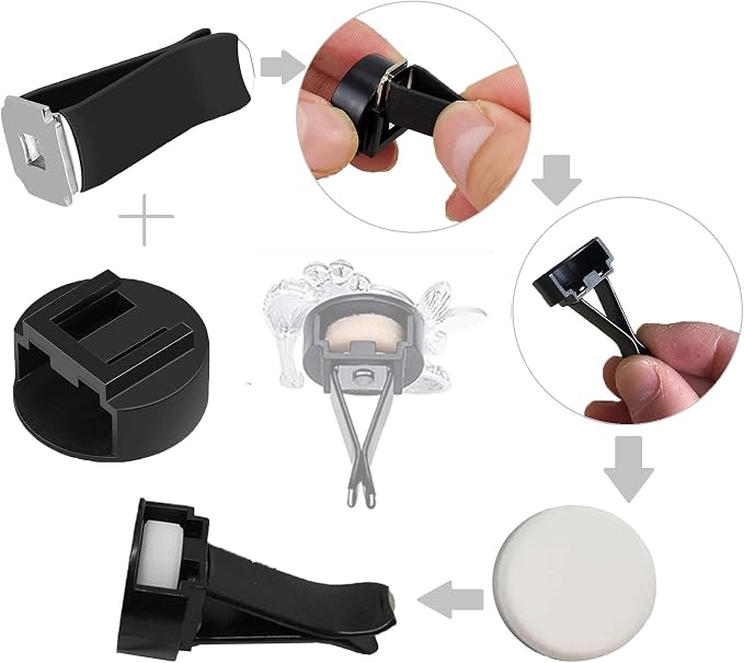 Car Air Vent Clips with Slot Head，Air Freshener Clip Auto Fragrance Pads replacement clips DIY Decorations for Office Home Automotive(50pcs，Black)