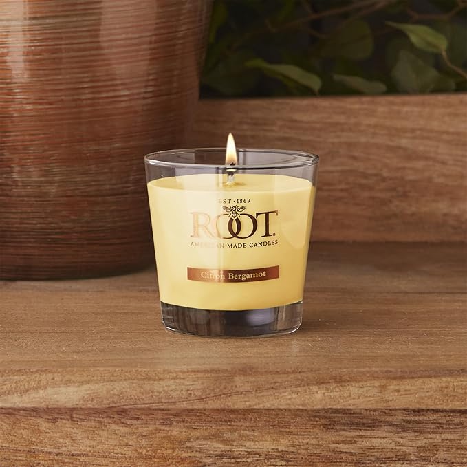Root Candles Scented Candles Honeycomb Beeswax Blend Premium Handcrafted Candle, Small Veriglass, Citron & Bergamot
