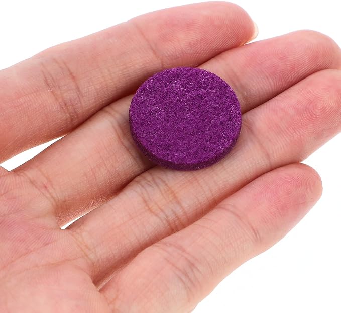 GLEAVI Mini Diffuser Refill Pads Replacement Necklace Purple 100pcs Cotton Absorbing Pads Circle Replacement Pads for Diffuser Necklace Vent Clip