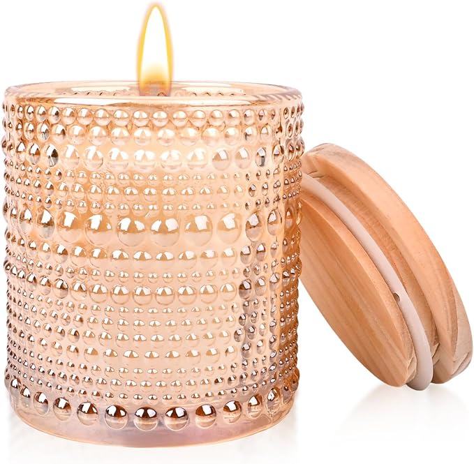 Jasmine Candle, Candles for Home Scented, Luxury Jar Candles for Women, Candles Gifts for Women, Natural Soy Candle, 6 oz 40 Hours Burning Time