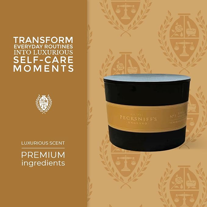 Pecksniffs Black Tobacco & White Wood Scented Candle | 3 Wicks, 283g/9.9oz