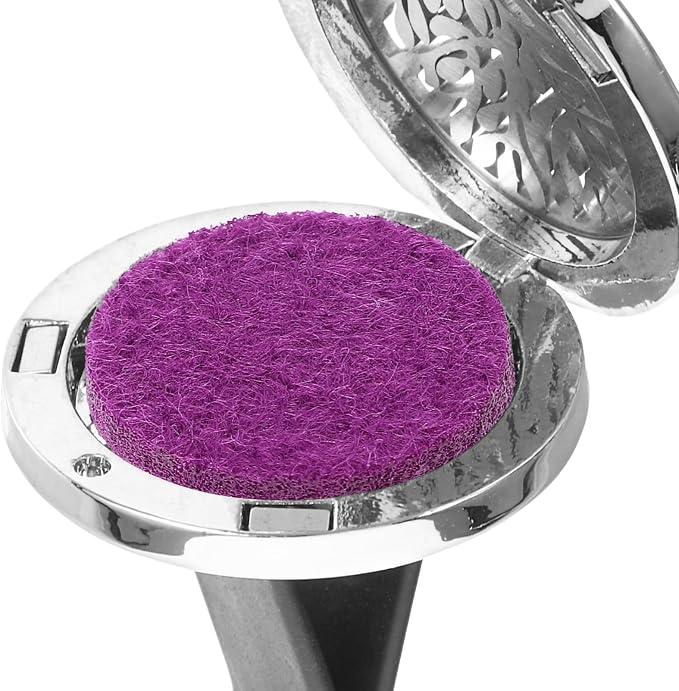 GLEAVI Mini Diffuser Refill Pads Replacement Necklace Purple 100pcs Cotton Absorbing Pads Circle Replacement Pads for Diffuser Necklace Vent Clip