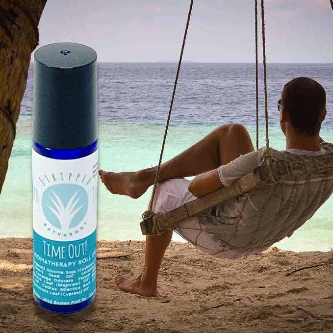 TIME OUT Aromatherapy Roll-On w/Lavender, Ylang Ylang & Cedarwood | Natural Essential Oils for Relaxation for Stress & Calming Relief | 100% Pure, Natural, Therapeutic Grade Oils | Stocking Stuffer