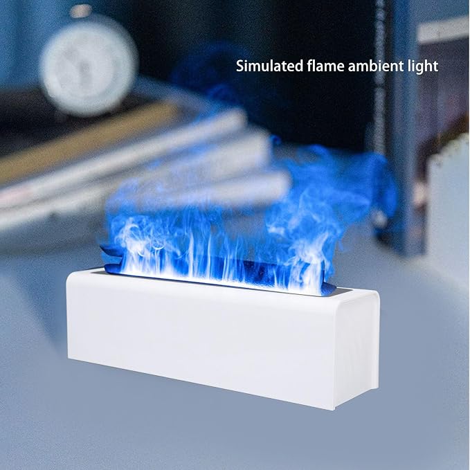 Essential Oil Diffuser, Timer Shutdown Aromatherapy Oil Diffuser USB Powered Flame Light 150ml Water Tank for Bedroom (White)