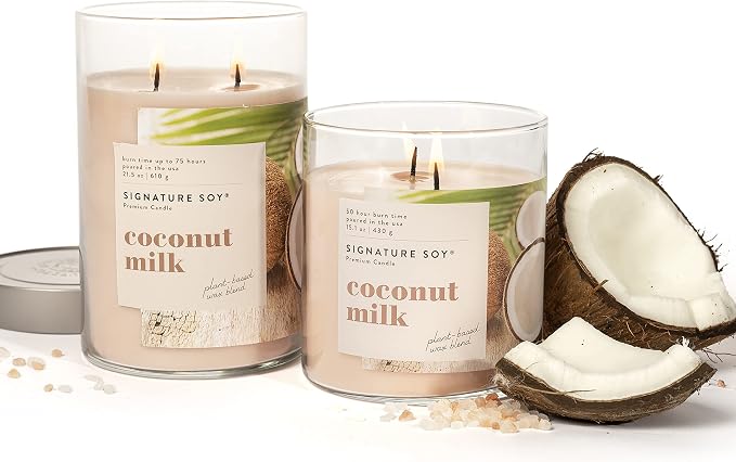 Signature Soy Lidded Coconut Milk Scented Candle, Large Jar